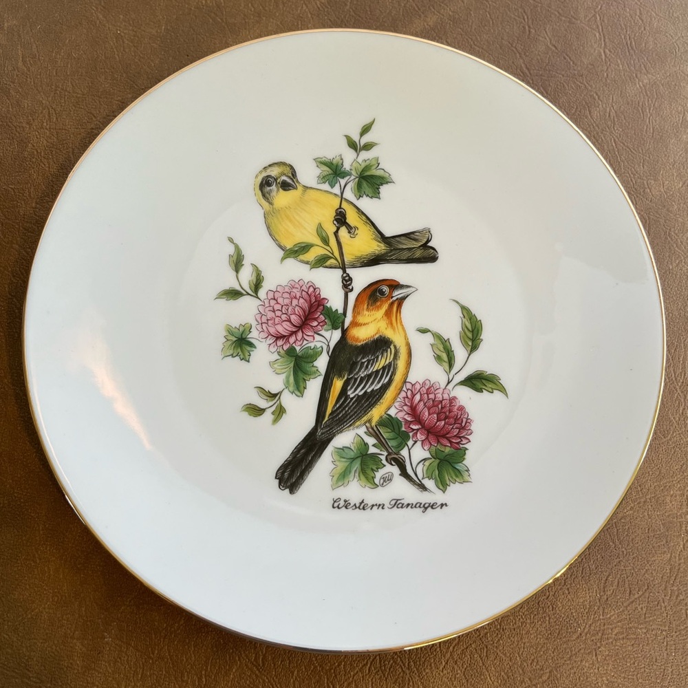Vintage Set of Six Bareuther Waldsassen Porcelain Plates Featuring Birds - Picture 5 of 10